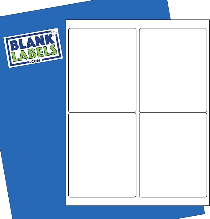 Shipping Labels (Stamps.com SDC-4650) from Blank Labels - 4” x 5” - 4 Labels Per Sheet - Permanent White Matte - Inkjet and Laser Guaranteed - Easy to Peel - Made in USA - 2500 Sheets - 10,000 Labels