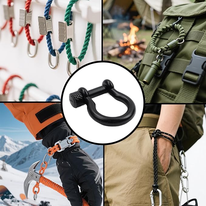 Semetall Screw Pin Anchor Shackle,10 PCS D Ring Shackle for Rigging, Lifting, Tow Strap, and Steel Wire Rope(15mm or 3/8")