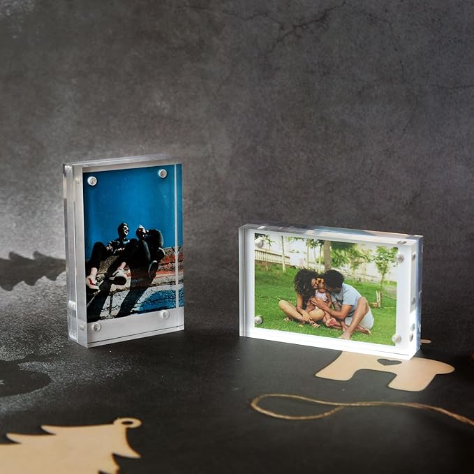 LAGIPA Polaroid Picture Frame, Instax Mini Frame, Desktop Acrylic 2x3 Wallet Size Small Photo Frame, Fits Perfectly 2.1”x3.4” Instax/Polaroid Go Instant Film (2 Pack)
