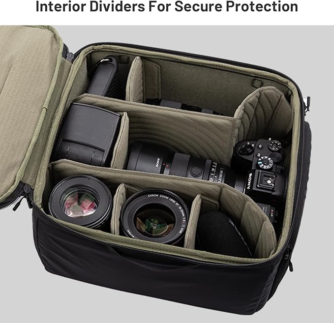 PGYTECH Medium Camera Insert Bag, Waterproof Lens Pouch for Photographers and Traveler, Lightweight DSLR/SLR Lens Carring Case with Thicken Partition for Canon/Nikon/Sony/Mirrorless Cameras