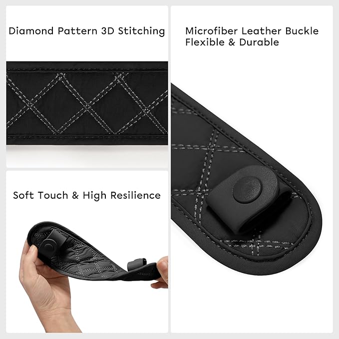 GIVLEFLY Medium Shoulder Strap Pad for Tote & Handbags, Soft Cushion with Anti-Slip Backing for Comfortable Carry，Black