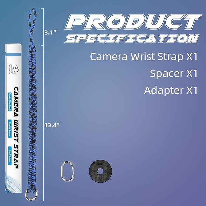 SUNYA Camera Wrist Strap Hand Lanyard Made of Paracord for Photographers to Secure DSLR. Peak Quality Accessory D ring
