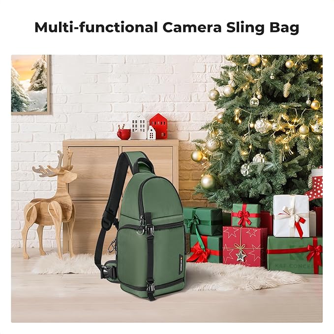 K&F CONCEPT Camera Sling Bag Crossbody Bag Camera Shoulder Backpack DSLR/SLR/Mirrorless Photography Bags Compatible with Canon/Nikon/Sony/Fuji/Gopro/DJI