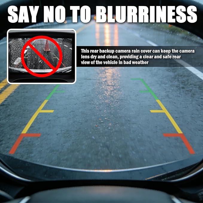 Silicone Car Backup Camera Rain Shield,Self-Adhesive Rear View Backup Camera Cover with Extended Design for Clear Reverse View,Universal Reverse Cameras for Car Rain Cover