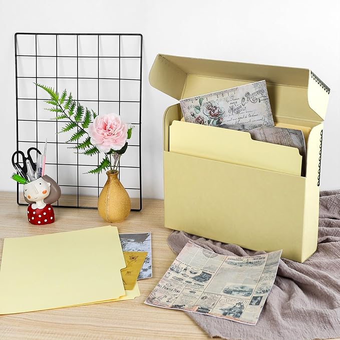 Lineco Archival Document Storage Box with Metal Edge, Acid-Free Tan Boxboard, Organize and Store Files, Prints, Photos, Letter-Sized Case 12.5" x 10.5" x 2.5" Wide, Pack of 2