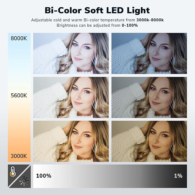 D50 LED Video Light Panel Lights 15.4", 2 Packs 45W 3000K-8000K Bi-Color Dimmable Photography Lighting, CRI 96+ Videography Lighting for Video Shooting/Gaming/Live Stream/Studio/Film