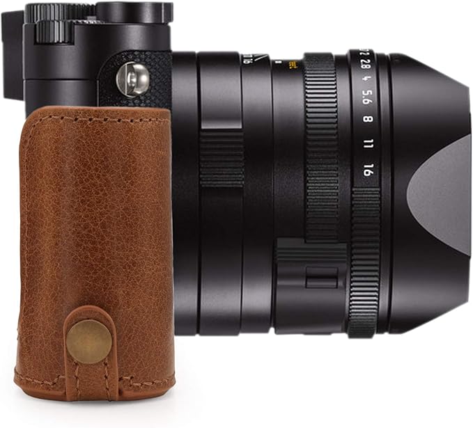 MegaGear MG1719 Ever Ready Genuine Leather Camera Half Case Compatible with Leica Q2 - Brown