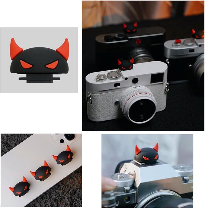 2 Pcs Camera Hot Shoe Boot Cover Cap Protector for Sony Canon Nikon Fuji (Devil)