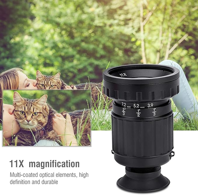 VD-11X Micro Directors Viewfinder, Scene Viewer with 37mm Standard Filter Thread, Screw Retractable, Professional Phototgarphy Accessory