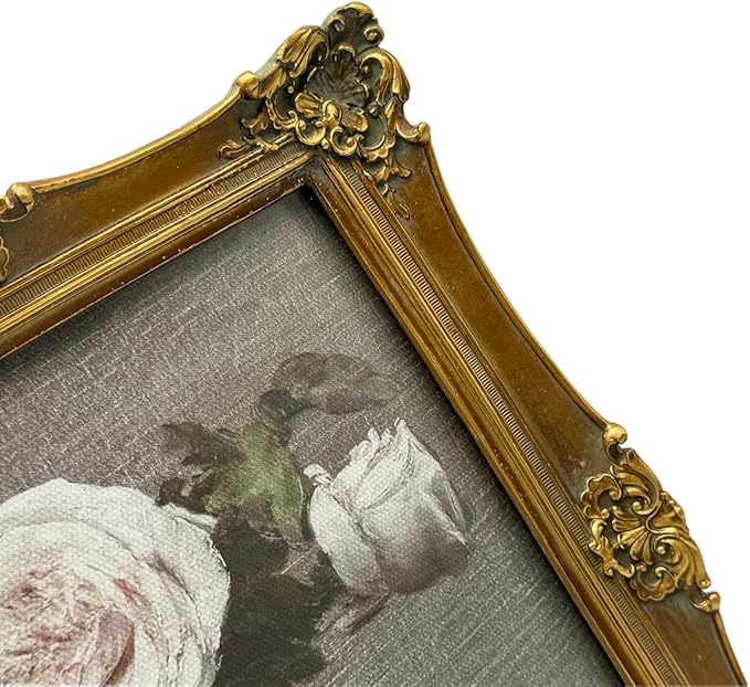 CISOO 8x10 Vintage Picture Frame, Antique Ornate Bronze Gold Photo Frame, for Table Top and Wall Display, Decorative Floral Design Retro Home Decor, Photo Gallery Art