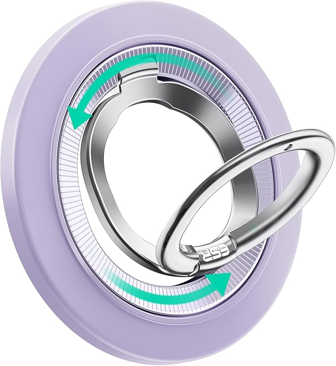 ESR for MagSafe Phone Grip, Dual-Side Magnetic Phone Grip,360° Adjustable Thin Magnetic Ring Holder Stand,for iPhone 17 16 15 14 13 12, Samsung,All Phones, MagSafe Accessories (2 Metal Rings Included)
