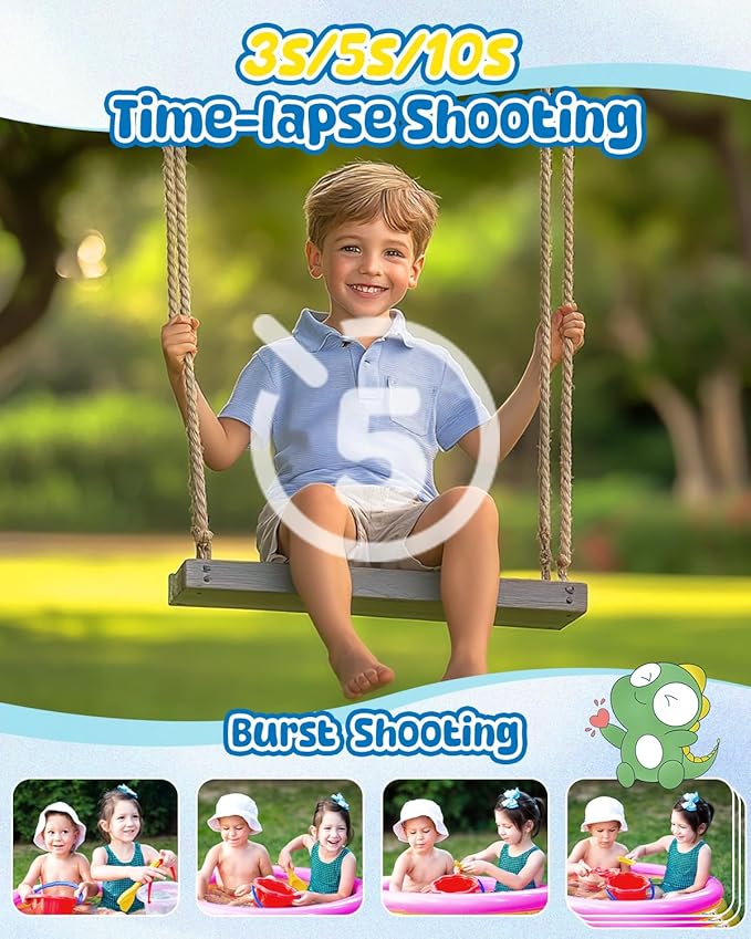 Kids Camera Instant Print, Dinosaur Instant Print Camera for Kids with 1080P Video, 32GB SD Card, 240 Photos, Christmas Birthday Gifts for Boys Girls Ages 3-12 (Blue)