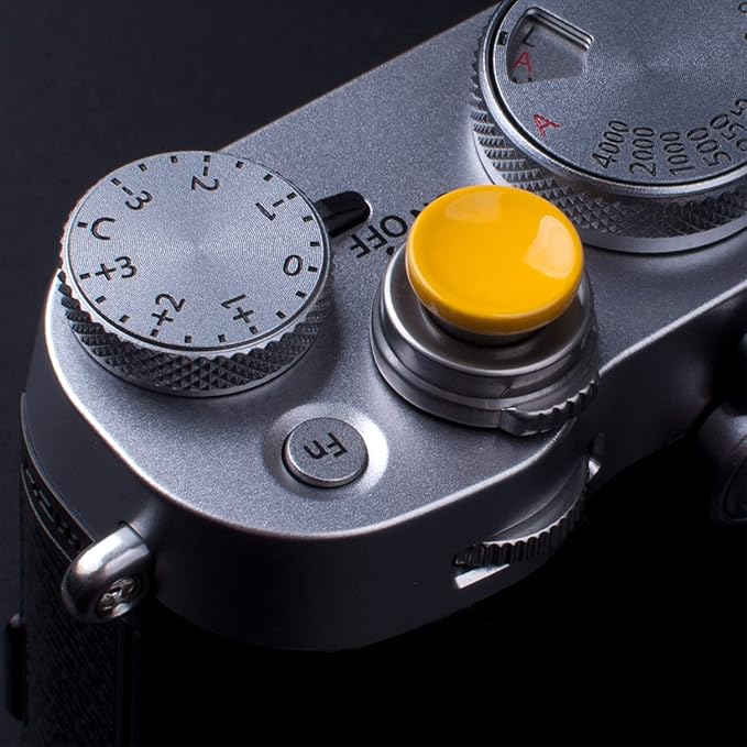 Yellow Metal Soft Shutter Release Button,Delicate Camera Shutter Button 11mm Concave 10mm Convex Surface(2 Pack)