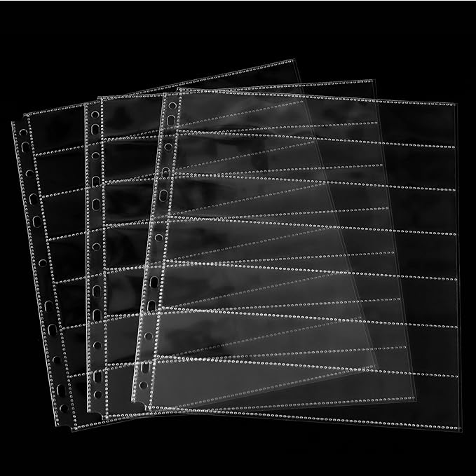 Black Acid Free Film Protector Storage Box Set, 3 Ring Film Negative Binder, 30 Pcs 135 35mm Negative Page Preservers