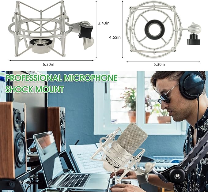 Microphone Shock Mount – Compatible with Neumann TLM 103, TLM 102, M147, M149 & More, Anti-Vibration Isolation for Studio & Broadcast