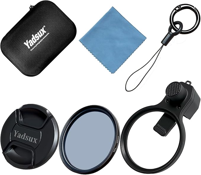 52mm Clip-On Circular Polarizer Lens Filter Kit, iPhone Camera Attachment, Compatible with iPhone 12-16 Pro/Pro Max (67mm Black Filter)