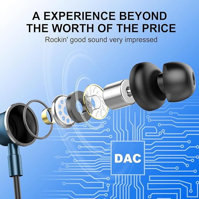 USB C Wired Earbuds, in Ear Earphones for Laptop PC with Microphone, Magnetic Noise Isolation Headset Compatible for iPhone 16 15 Pro Max Plus iPad Pro Samsung MacBook