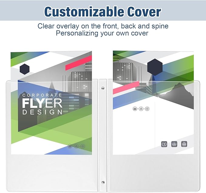 0.5-Inch 3-Ring-Binder with Pockets, 1/2'' Basic Binders 1-inch View Round Binders Holds 100 Sheets US Letter Size 8.5'' x 11'' - Bundle Packs Perfect for Home, Office, and School (0.5-inch)