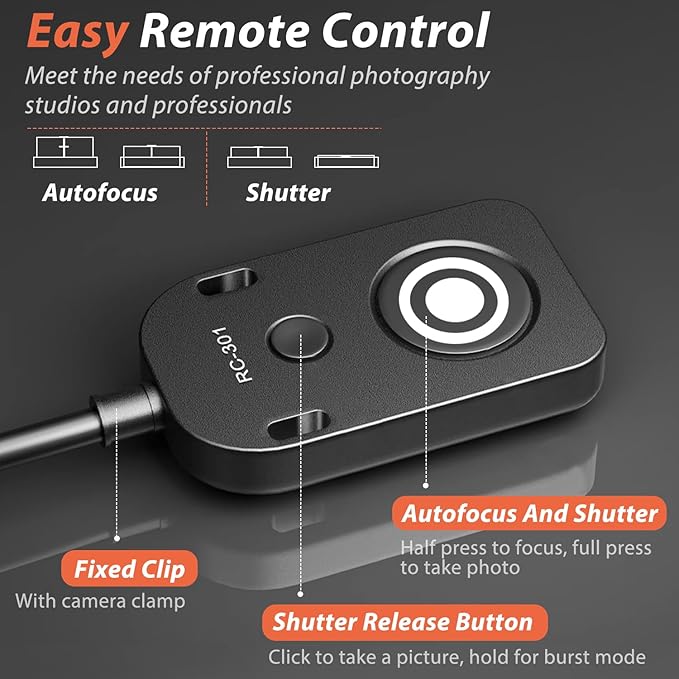 for Fuji gfx100II/GFX100RF Cable Release Wire Shutter Button Shooting Controller RC301-3.5mm Small Remote Control for Fujifilm Camera to xt50/X-M5/x-s10/xs20 xt200 (RC301-3.5mm Fuji 30cm/11.8in)