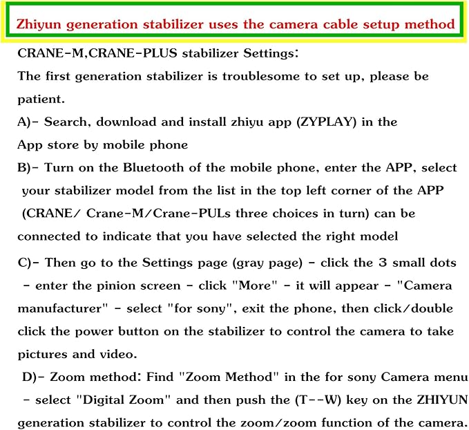 DYTDIEYINGTU for zhiyun crane2 for Sony Cable crane2/weebill-s/Crane-M/Crane Plus Stabilizer Camera Control Cable Micro USB to Multi Release Cable a7 a7m3 m4 s2 s3 r3 r4 a6000..(ZW-MULTI-002)