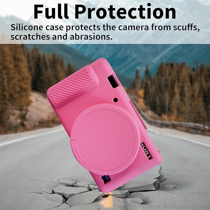 Camera Case for Sony ZV-1, ZV1 Case Silicone Cover Camera Sleeve Body Skin Protective Case with Removable Lens Cap for Sony ZV1 Digital Camera, Rose