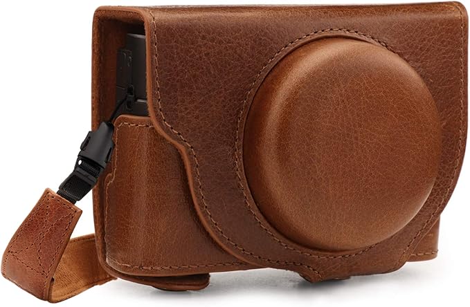 MegaGear MG1728 Ever Ready Genuine Leather Camera Case compatible with Sony Cyber-shot DSC-RX100 VII - Brown