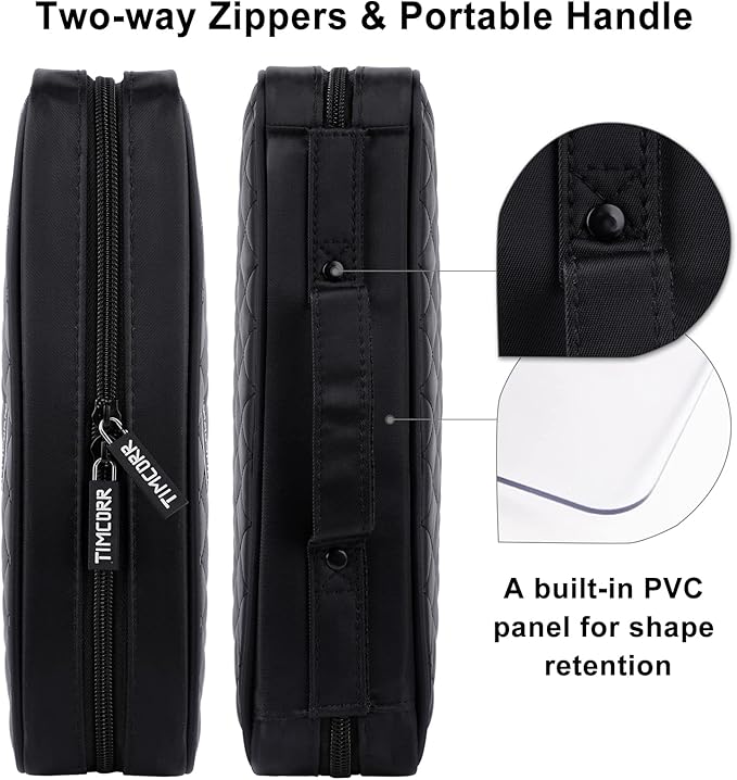 160 Capacity Black Plastic CD DVD Case Organizer with PVC Panel for Portable Storage and Travel