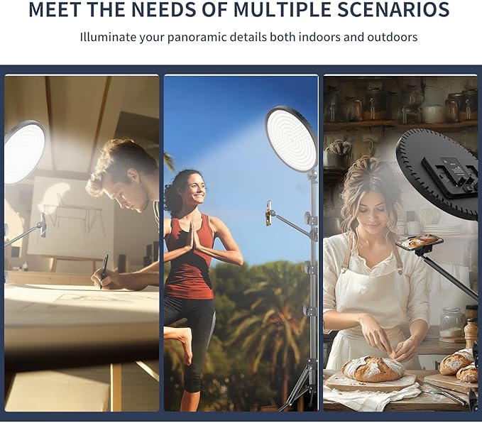 Large Ring Light Professional 55W with 72" Tripod Stand,Full-Screen Selfie Ring Light All-Purpose Stand for Live Stream, YouTube, TikTok, Video Recording with Remote (red-001,13)