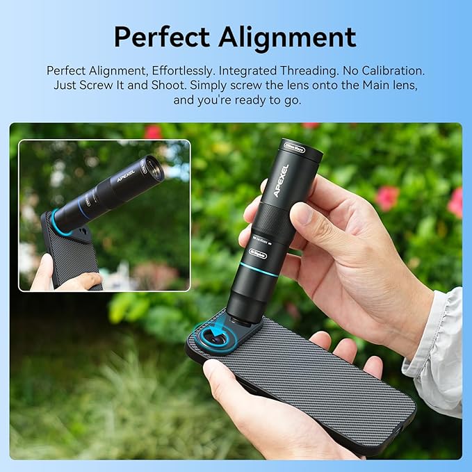 APEXEL 17mm Thread Lens Phone Case Compatible for iPhone Air, Compatible with All Telephoto & Macro Lenses, Durable Protective Cover Black