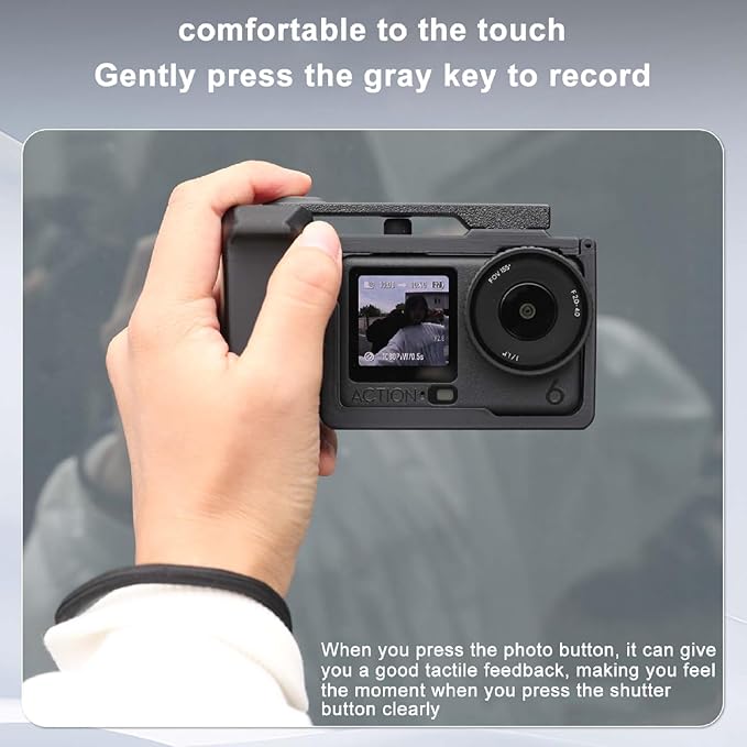 Portable Handheld Extension Grip for DJI Osmo Action 6, Ergonomic Non Slip Holder, Sport Camera Osmo Action 6 Full Protection Frame