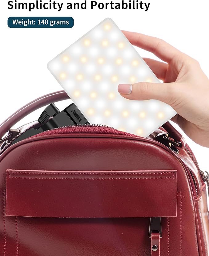 POVODO120LED Phone Light Clip:Selfie Light for iPhone, Adjusted3 Lighting Modes, 3000mah,2500k-2900K, CRI95+, Lighting for Video Recording, for Camera Light,Use for TikTok, Vlog,Meeting