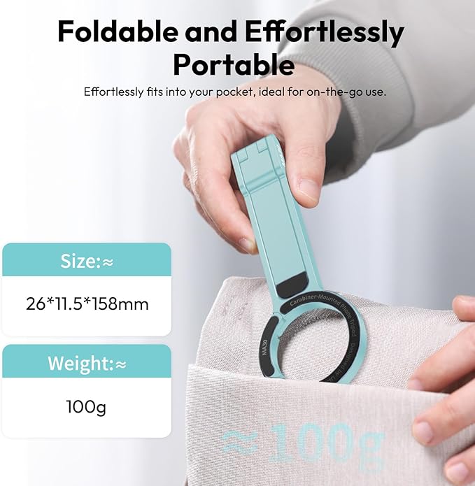 ULANZI MA30 Magnetic Phone Tripod Stand for iPhone, Aluminium Maglock Smartphone Mini Tripod Pocket Cell Phone Stand Strong Magnet Compatible with iPhone 17 16 15 14 13 12 Series, Mint Green