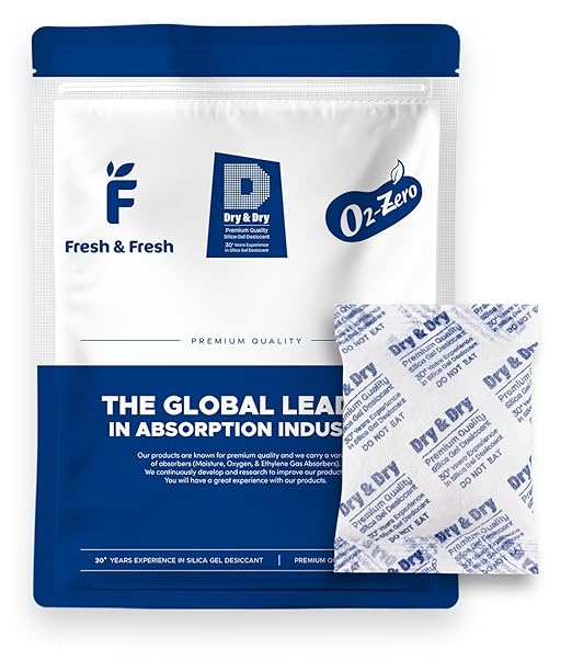 Dry & Dry 50 Gram [50 Packets] Silica Gel Packets Desiccants, Silica Packets - Rechargeable Silica Gel Packs, Desiccants Packets, Silica Gel