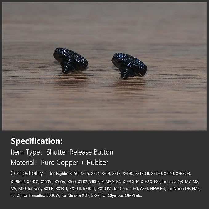 5 Pack Shutter Release Button,Pure Copper Knurled Concave Surface Camera Button for Fuji X-M5 XT50 X-T5 X-T4 X-T3 X-T2 X-T30 X-T30 II X-T20 X-T10 X100VI X100V X-E3,for Nikon DF Zf (Black)