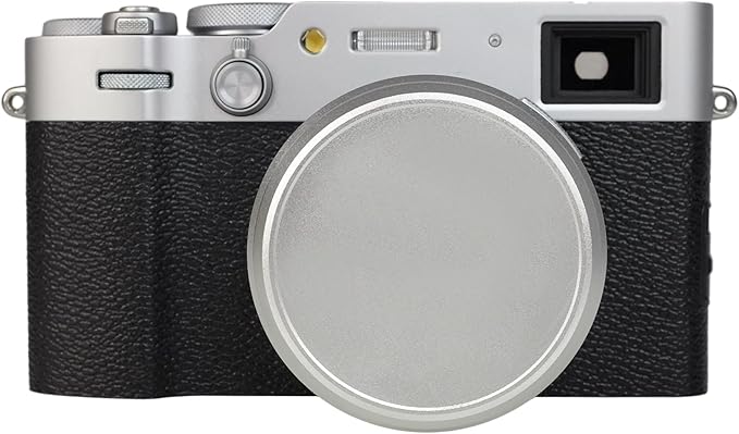 Foto&Tech Metal Lens Front Cover Fuji X100V Accessories, Fuji Lens Cap, Fuji X100V Lens Hood, X100V Lens Hood, X100V Lens Hood (Silver)