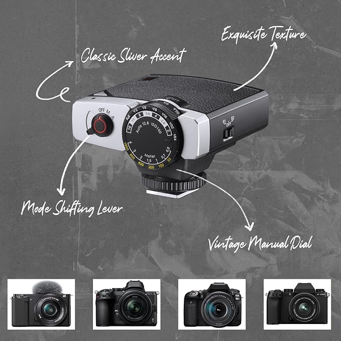Godox Lux Junior Retro Camera Flash with Diffuser, Speedlite GN12 6000K±200K CCT, Automatic and Manual Modes 1/1-1/64 Flash Power, 28mm Focal Length for Canon Nikon Sony Fuji Olympus Cameras - White