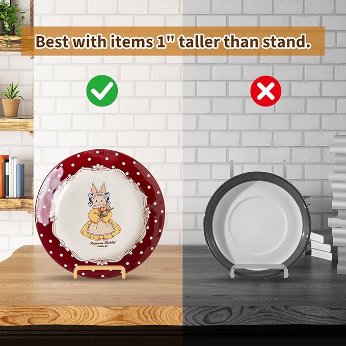 Plate Holder Easel Display Stand - 6 inch Metal Plate Stands for Display - Tabletop Picture Stand - Gold Iron Easels for Display Pictures | Photo Frames | Book | Decorative Plates | Plaque - 3 Pack