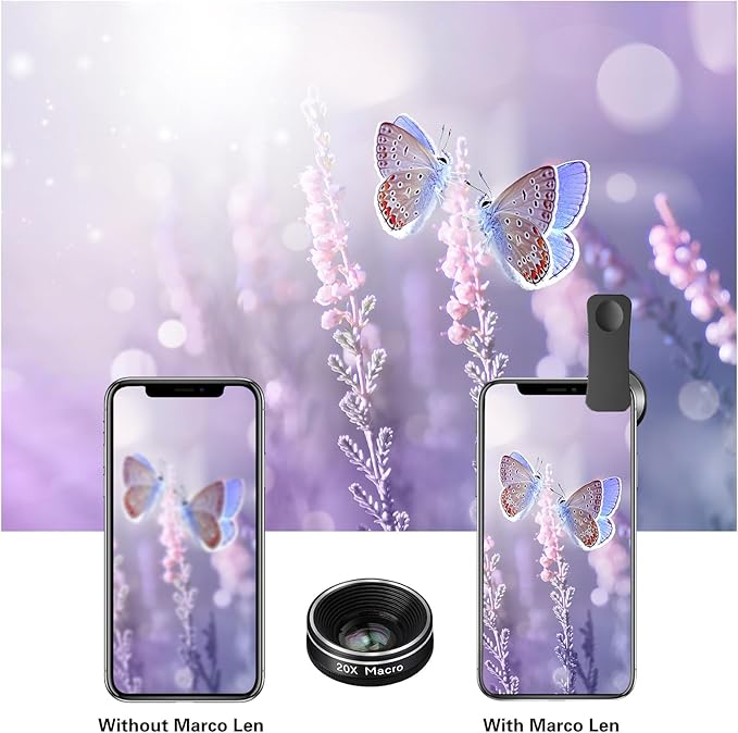 Phone Camera Lens, Godefa 3 in 1 Phone Lens kit-205° Fisheye Lens + Macro Lens + 120° Wide Angle Lens,Clip on Cell Phone Camera Lens Kits Compatible with iPhone,Most Smartphones