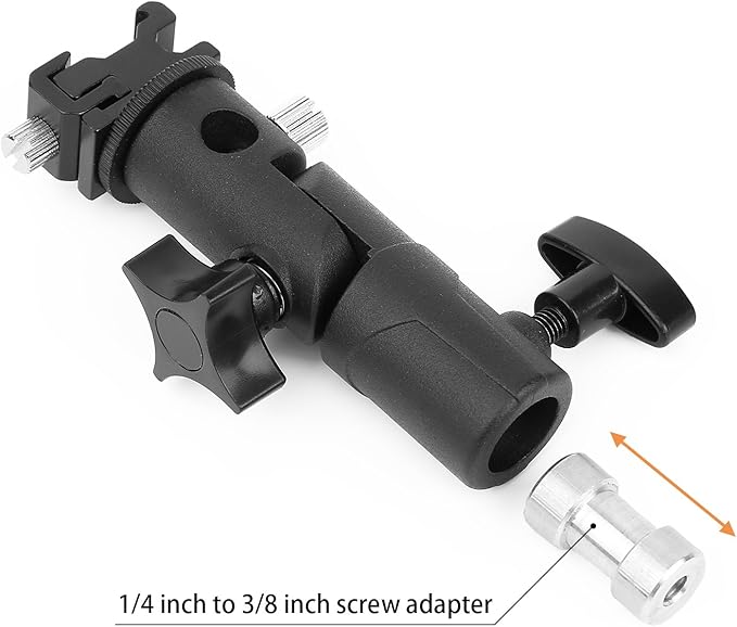 2Pack Anwenk Camera Flash Speedlite Mount Swivel Light Stand Bracket with Umbrella Reflector Holder for Camera DSLR Nikon Canon Pentax Olympus and Other DSLR Flashes Studio Light LED Light
