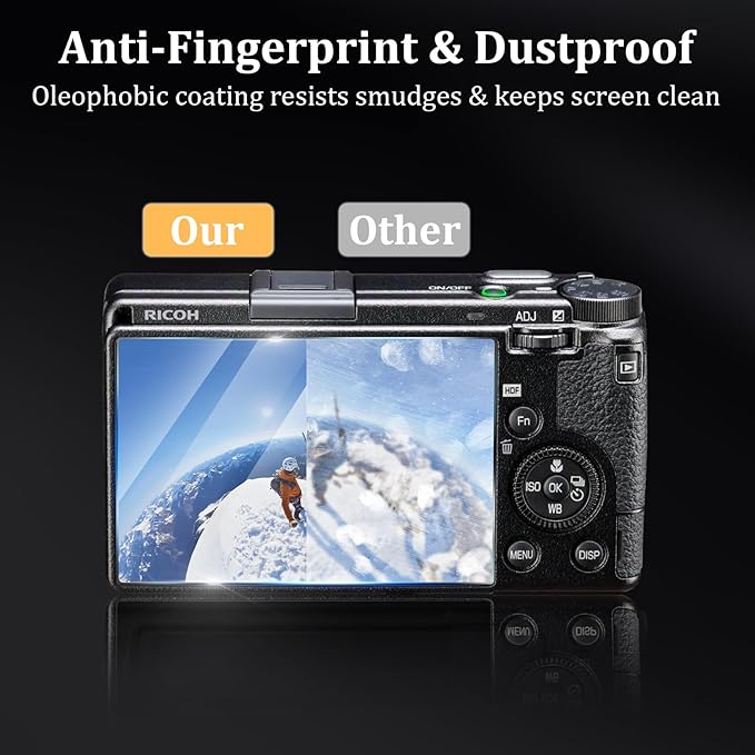 (3 Pack) Camera Screen Protectors Compatible for Ricoh GR IV GRIV GR4 Accessories, 9H High Definition Clear Anti-Scratch Bubble-Free