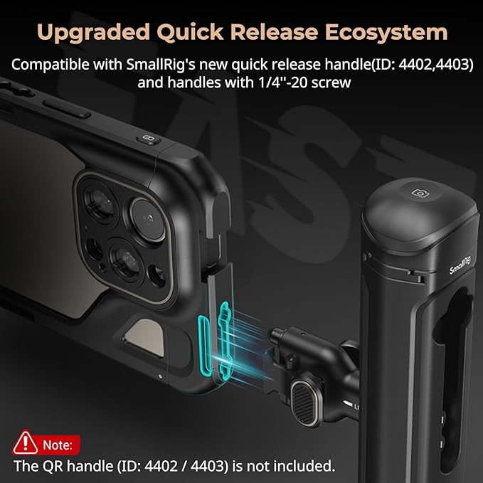 SmallRig for iPhone 15 Pro Max Phone Cage with 67mm Filter Adapter, Upgraded Quick Release Design Phone Video Rig Cage for Videography/Video Recording/YouTube/Live Streaming/Vlog - 4391B