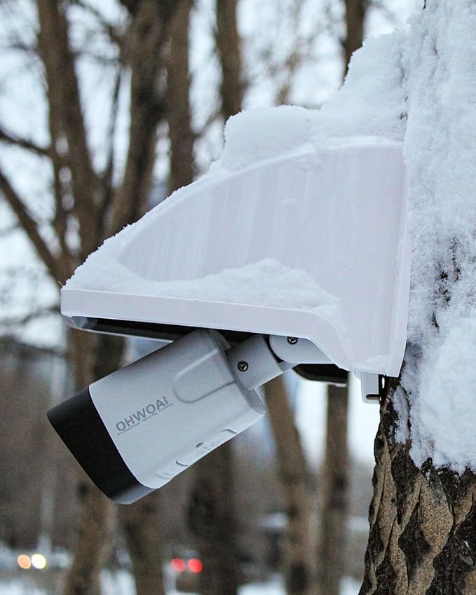 Universal Sun Rain Cover Shield, Outdoor Security Cameras Cover, Backup Camera Rain Shield for Surveillance System, Weatherproof White Case
