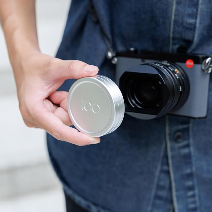 Metal Lens Cap Cover Protector for Leica Q3 43 Q3 Q Q-P QP Camera,Microfiber Fabric Interior Anti-Scratch Dustproof Protective Lens Cap for Q3 43 Q, Limited Edition for Leica 100th Anniversary -Silver