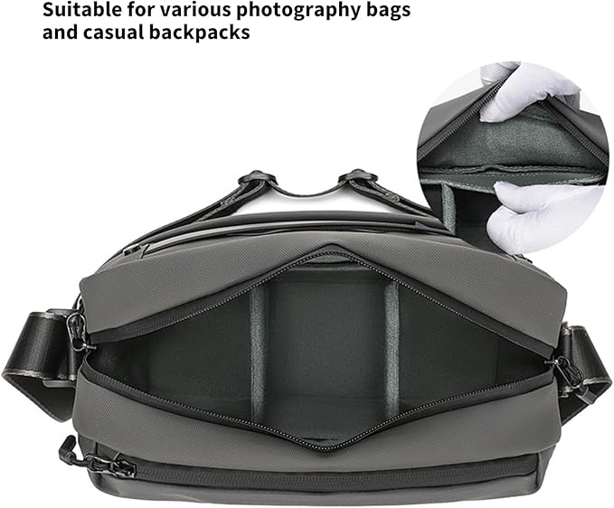 Shockproof Camera Storage Bag Removable Padded Insert Flexible Compartments Foldable Design Equipment Protecting Flexible Camera Insert Bag
