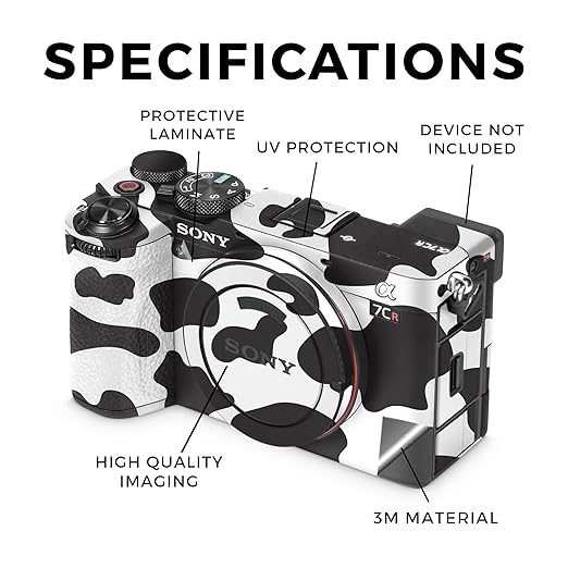 Camera Skin Compatible with Sony Alpha 7CR Camera (2023) - Cow Print - Premium 3M Vinyl Protective Wrap Decal Cover - Easy to Apply | Crafted in The USA by MightySkins