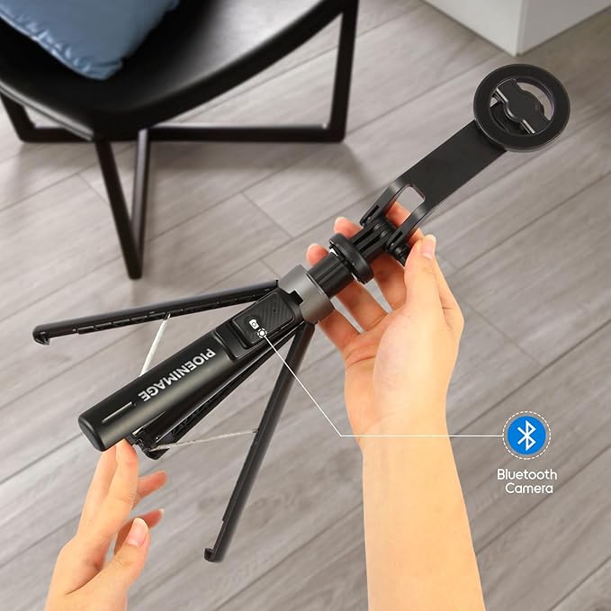 53" Magnetic Selfie Stick Phone Tripod for iPhone, Travel Tripod for iPhone, Extendable Magnetic Cell Phone Stand for Photography, Video Recording, Live Stream