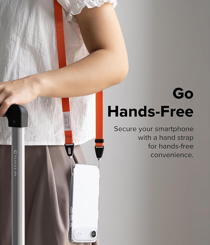 Ringke Shoulder Slim Strap [Adjustable Neck Lanyard Strap] [One-Touch Buckle] for Phone Case, Camera, Keys, and ID Badge