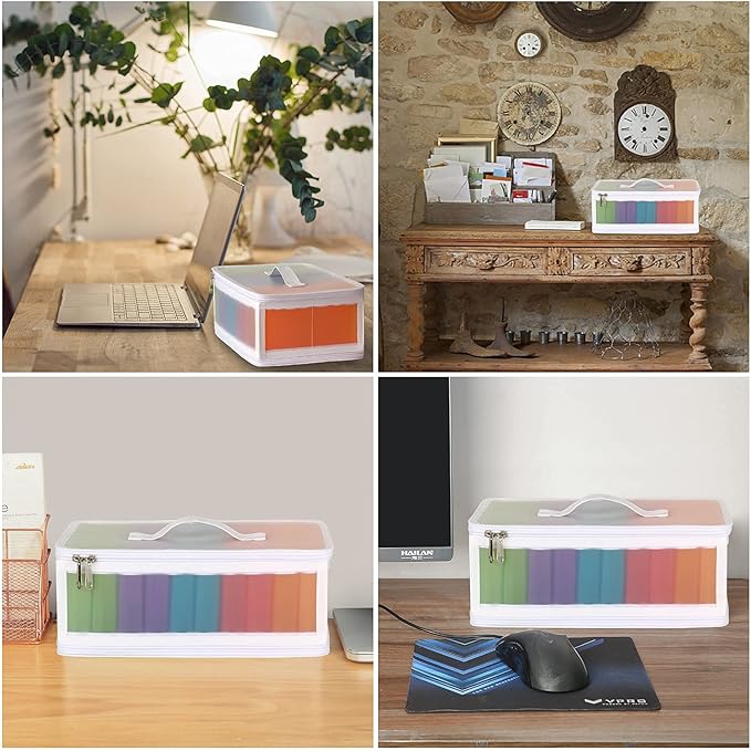 Gbivbe Photo Storage Bag 4x6, 10 Inner Large Photo Storage Box Photo Cases Store up to 1000 Photos, Photo Organizer Cards Craft Keeper with Handle for Photo Puzzles Cards Seed Packets, 5 Colors