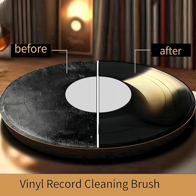 2Pcs Vinyl Record Cleaner Brush,6.2in Anti-Static Dust Cleaning Record Brush for Record Turntable
