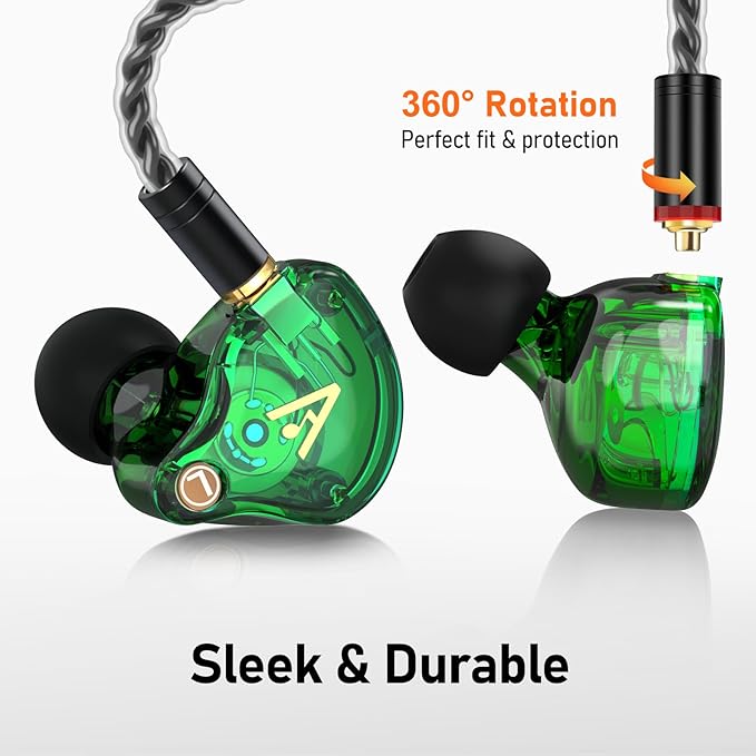 Vibes 202ML Wired Earbuds - HiFi in Ear Headphones for iPhone 5–14, Noise Isolating Ear Buds w/ Mic - Clear Sound, Deep Bass, Comfort-Fit Earphones - MMCX–LTN, Silver Plated Cord, Carrying Case
